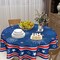 4th of July Tablecloth Round Patriotic Star Celebration Firework Table Cloths Circular Independence Day Table Cover Waterproof Polyester Tabletop for Dining Kitchen Party Decor 60 Inch
